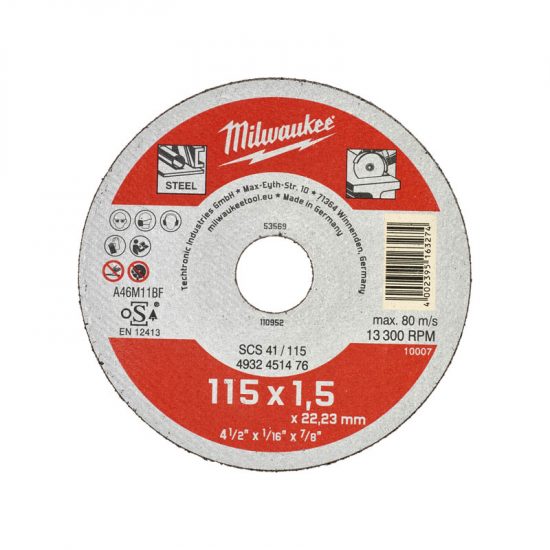 Диск отрезной Milwaukee SCS 41/115x1.5 A46M11-BF (заказ кратно 50 шт)