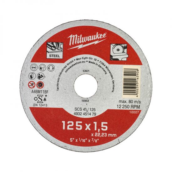 Диск отрезной Milwaukee SCS 41/125х1.5 A46M11-BF (заказ кратно 50 шт)