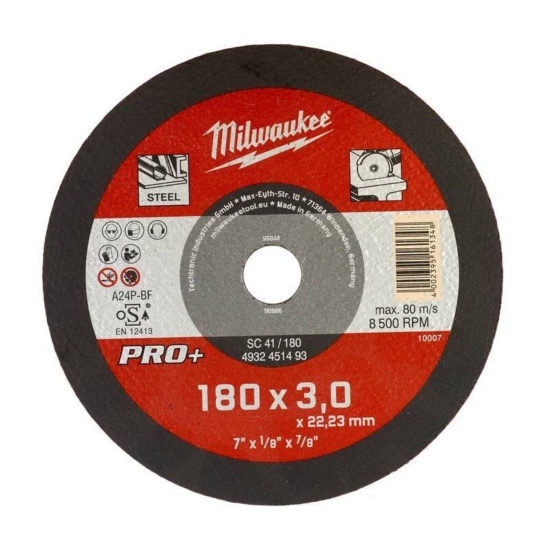 Диск отрезной Milwaukee PRO+ SC 41/180x3.0 A24P-BF (заказ кратно 25 шт)