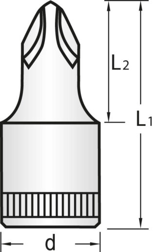 Головка торцевая отверточная 1/4" крестовой шлиц, PH1, Gedore