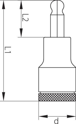 Головка торцевая отверточная 1/2" HEX шаровидная, H6, Gedore