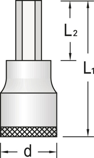 Головка торцевая отверточная 1/2" удлиненная HEX, H8, Gedore