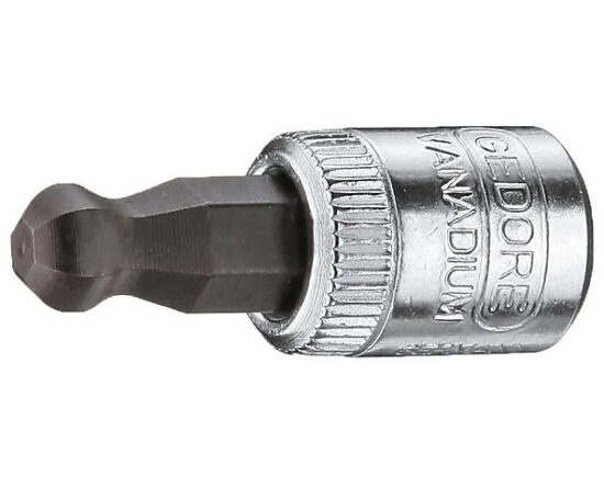 Головка торцевая отверточная 1/4" HEX шаровидная, H5, Gedore