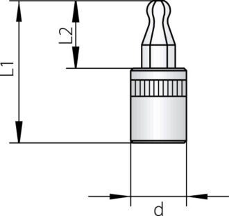 Головка торцевая отверточная 1/4" HEX шаровидная, H5, Gedore