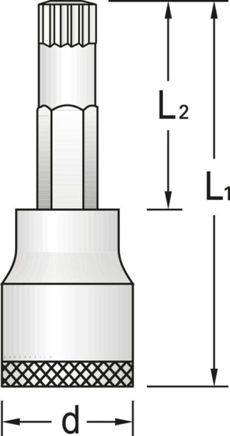 Головка торцевая отверточная 1/2" удлиненная XZN, M6, Gedore