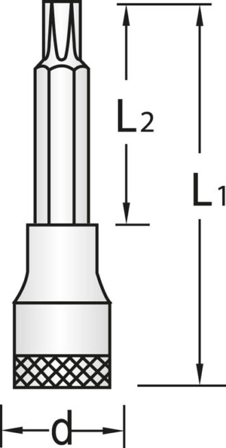 Головка торцевая отверточная 1/2" удлиненная TORX, T50, Gedore
