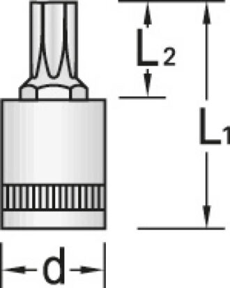 Головка торцевая отверточная 1/4" TORX, T9, Gedore