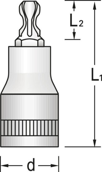 Головка торцевая отверточная 1/4" TORX шаровидный, T15, Gedore