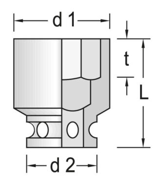 Головка торцевая ударная 1/4" шестигранная, 17 мм, Gedore