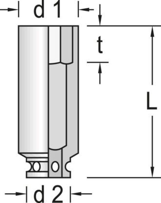 Головка торцевая ударная 1" удлиненная с фиксатором шестигранная, 24 мм, Gedore
