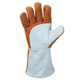 Перчатки сварщика (краги) Jeta Safety JWK401 из спилковой кожи с подкладкой, с накладкой на ладони, коричневые/оранжевые, XL