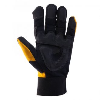 Перчатки защитные антивибрационные Jeta Safety JAV01-VP трикотажные искусственная кожа, черно-желтые, M