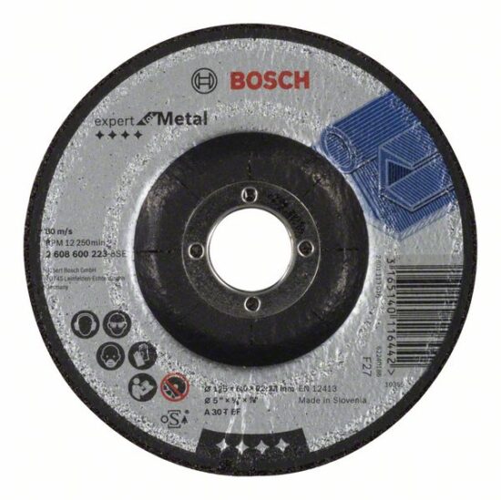 Диск обдирочный Bosch Expert for Metal 125x6.0x22.23 A30T BF, вогнутый