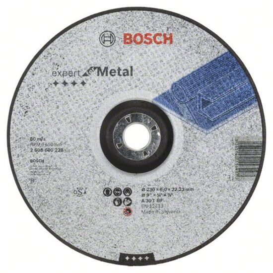 Диск обдирочный Bosch Expert for Metal 230x6.0x22.23 A30T BF, вогнутый