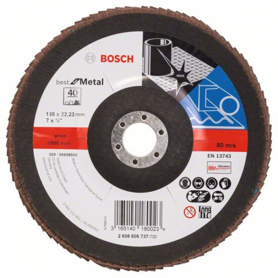 Диск лепестковый Bosch X571 Best for Metal 180 K40 угловой
