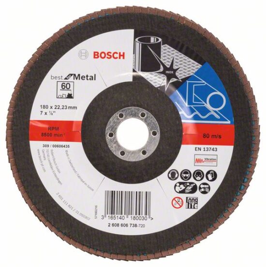 Диск лепестковый Bosch X571 Best for Metal 180 K60 угловой