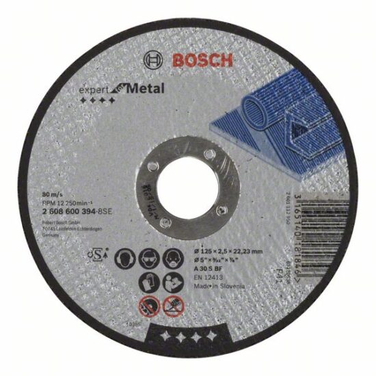 Диск отрезной Bosch Expert for Metal 125x2.5x22.23 A30S BF, прямой