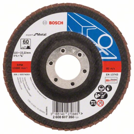 Диск лепестковый Bosch X551 Expert for Metal 115 K60 прямой