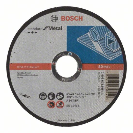 Диск отрезной Bosch Standard for Metal 125x1.6x22.23 A60T BF, прямой