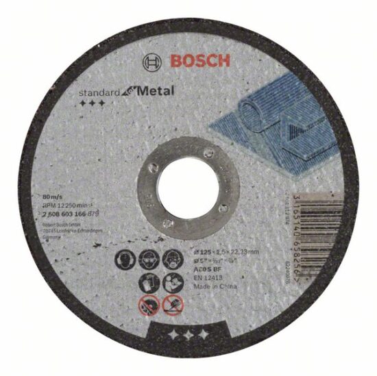 Диск отрезной Bosch Standard for Metal 125x2.5x22.23 A30S BF, прямой
