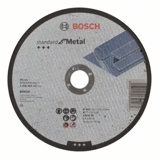 Диск отрезной Bosch Standard for Metal 180x3.0x22.23 A30S BF, прямой