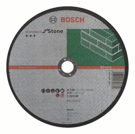 Диск отрезной Bosch Standard for Stone 230x3.0x22.23 A30S BF, прямой