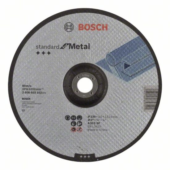 Диск отрезной Bosch Standard for Metal 230x3.0x22.23 A30S BF, вогнутый