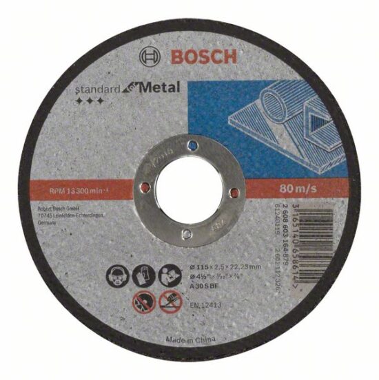 Диск отрезной Bosch Standard for Metal 115x2.5x22.23 A30S BF, прямой