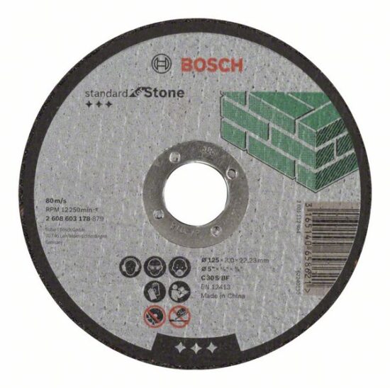 Диск отрезной Bosch Standard for Stone 125x3.0x22.23 A30S BF, прямой