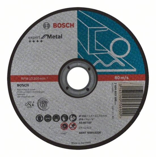 Диск отрезной Bosch Expert for Metal 150x1.6x22.23 AS46T BF, прямой