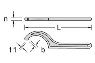 Ключ радиусный с носиком, 205-220 мм, Gedore