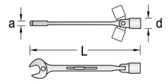 Ключ гаечный шарнирный комбинированный, 14 мм, Gedore