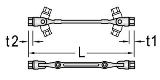Ключ гаечный шарнирный шестигранный (папа), 3x4 мм, Gedore