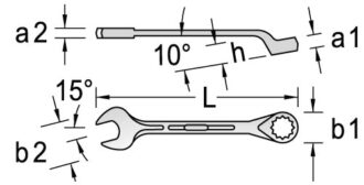 Ключ гаечный комбинированный изогнутый, 38 мм, Gedore