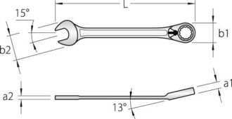 Ключ гаечный комбинированный с поворотной трещоткой, 19 мм, Gedore