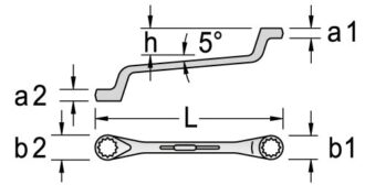 Ключ гаечный накидной изогнутый, 8x10 мм, Gedore