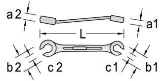 Ключ гаечный накидной разрезной, 14x17 мм, Gedore