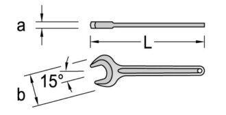 Ключ гаечный рожковый прямой односторонний, 70 мм, Gedore