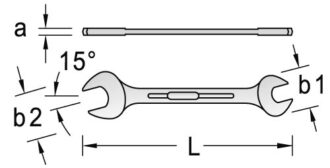 Ключ гаечный рожковый прямой, 27x30 мм, Gedore
