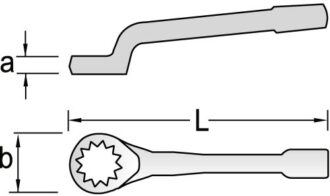 Ключ гаечный ударный накидной изогнутый, 60 мм, Gedore