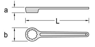 Ключ гаечный ударный накидной прямой, 55 мм, Gedore