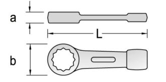 Ключ гаечный ударный накидной прямой, 34 мм, Gedore
