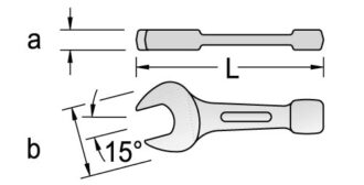 Ключ гаечный ударный рожковый прямой, 30 мм, Gedore