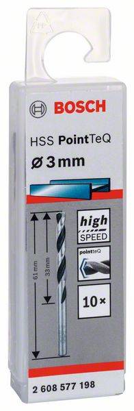 10 HSS PointTeQ сверл 3 мм