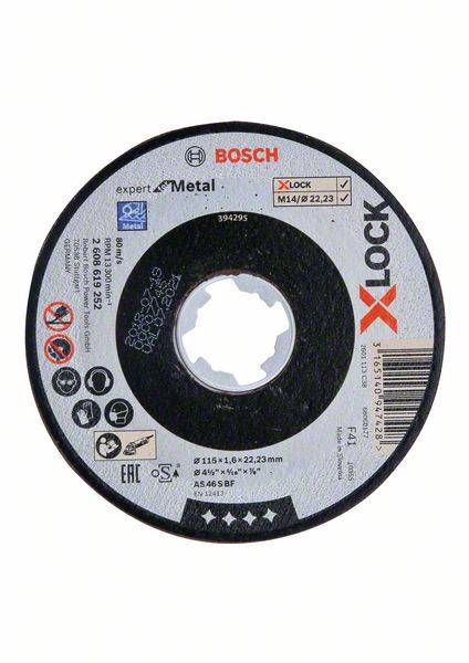 Диск отрезной Bosch Expert for Metal 115x1.6x22.23 AS46S BF, прямой