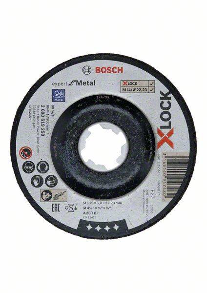 Диск обдирочный Bosch Expert for Metal 115x6.0x22.23 A30T BF, вогнутый