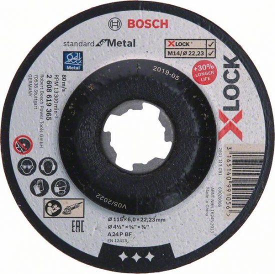 Диск обдирочный Bosch Standard for Metal 115x6.0x22.23 A24P BF, вогнутый