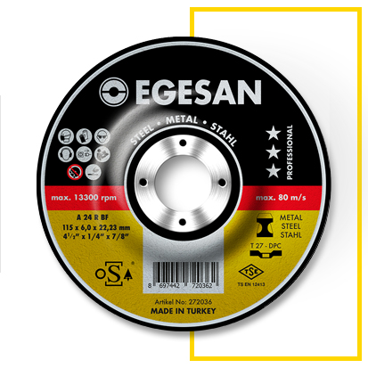 Диск обдирочный Egesan Pro 27 180x6,4x22,23 A24RBF металл