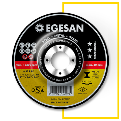 Диск отрезной Egesan Pro 41 125x2,5x22,23 A30RBF металл